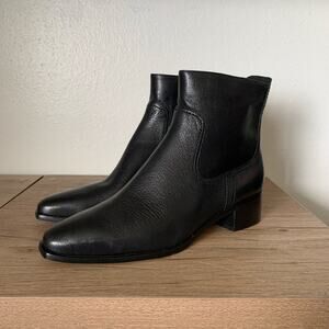 NEW Cole Haan Ankle Boots Womens 8.5 US Leather Naia Black Snip Toe Heel $220.00